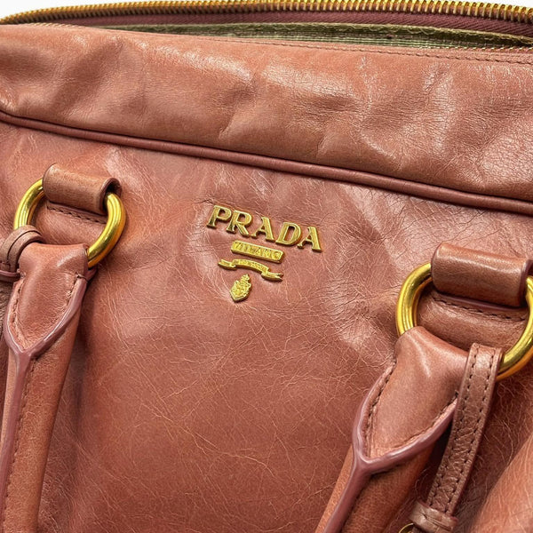Prada Antico Vitello Shine Leather East/West Satchel Bag (Pre-owned) C8KHRM9