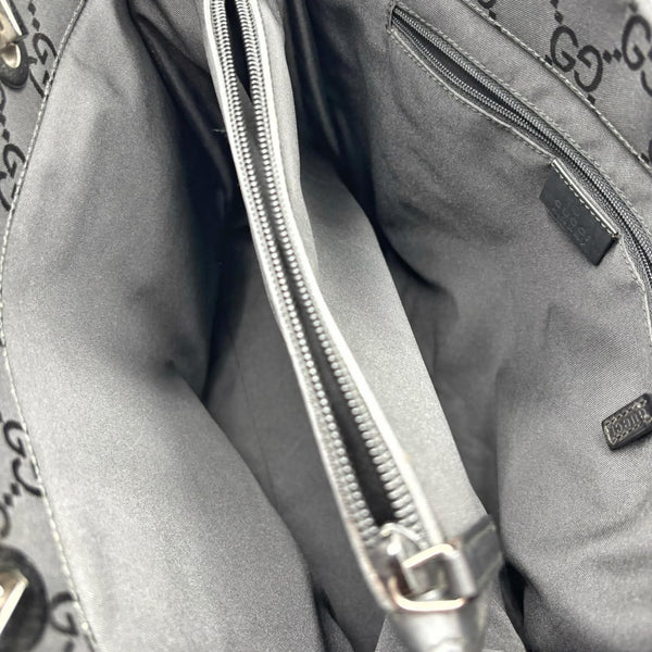 Gucci Nylon Monogram  Bamboo Shopper Tote Black (Pre-owned)