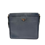Load image into Gallery viewer, Prada Saffiano Leather Messenger Bag in Navy Blue (Like new)
