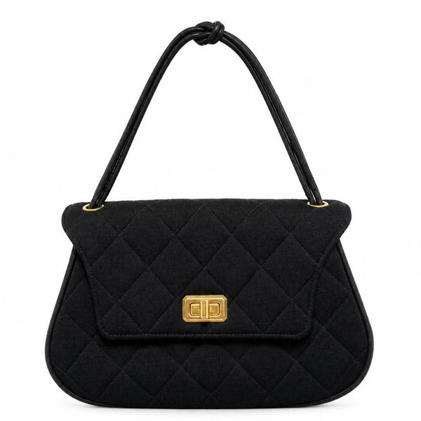Chanel Matelasse 2.55 Cotton Handbag Black (Pre-owned) 73V2CD3