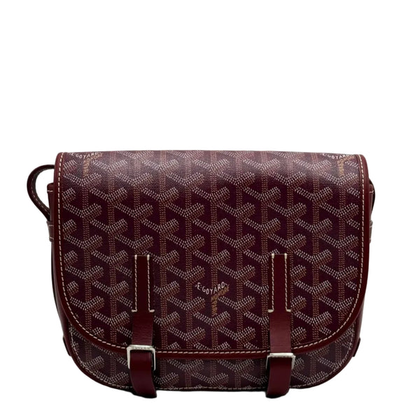 Goyard Goyardine Belvedere II PM shoulder bag Burgundy (Like new) HBJQK3H