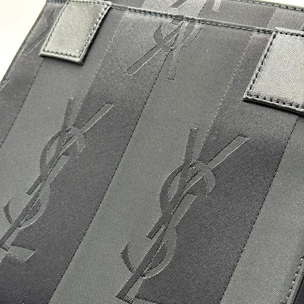 Saint Laurent Black Satin Tote Bag Vertical Stripes (Like new) 63BTXDG