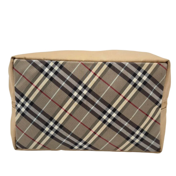 Burberry Nova Check Blue Label Handbag Nylon Beige (preowned)