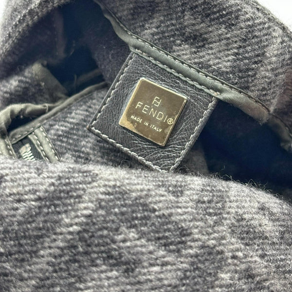 Fendi Wool Zucca Mama Baguette Grey (Pre-owned) R3Q6GBV
