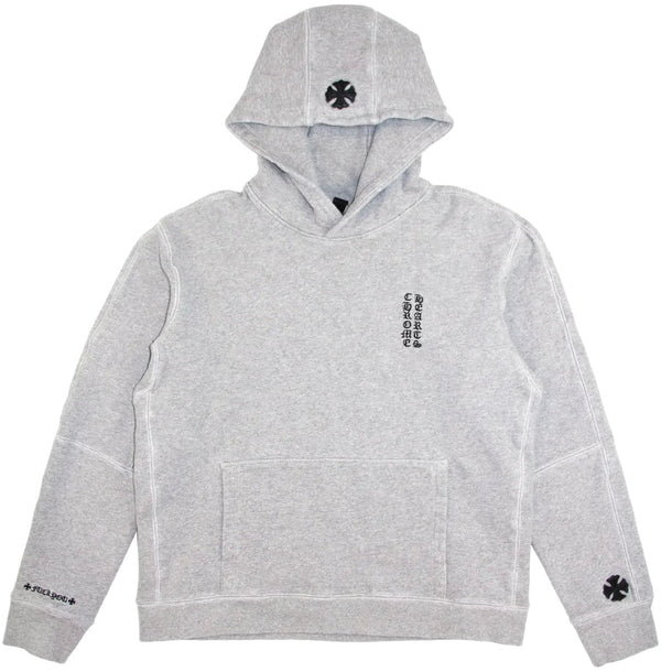 Chrome Hearts GRP Y NOT Leather Patchwork Grey Hoodie