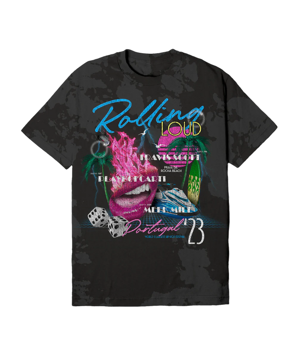 RL Portugal 23 Heatwave Black Tiedye Tee