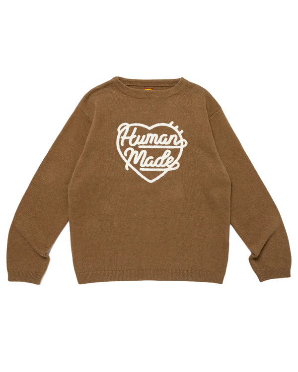 Human Made Heart Knit Sweater Brown