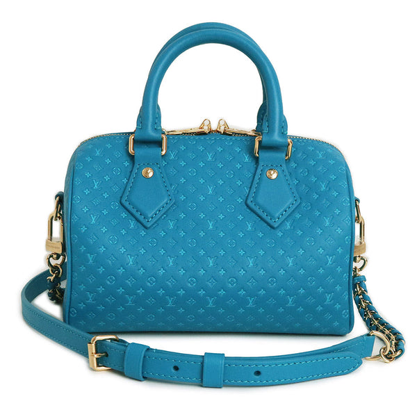 Louis Vuitton Nanogram Speedy Bandoulière 20 2WAY Handbag Turqoise (Pre-loved)