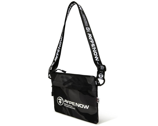 AAPE Moonface patch sacoche bag camo Black
