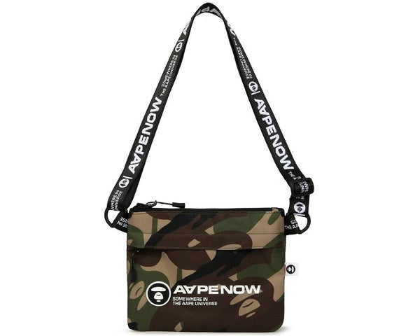 AAPE Moonface patch sacoche bag Army Green