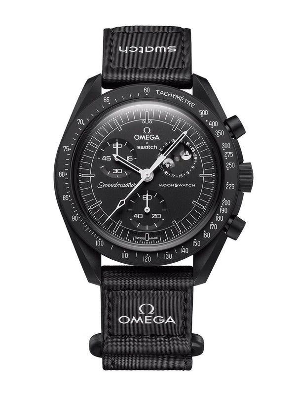 Swatch x Omega Bioceramic Moonswatch Mission To Moonphase Snoopy Black