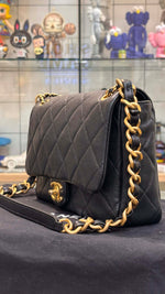 Load image into Gallery viewer, Chanel Seasonal Flapbag Veau Grain Noir 2024 Crossbody “Like New” Rank A
