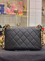 Load image into Gallery viewer, Chanel Seasonal Flapbag Veau Grain Noir 2024 Crossbody “Like New” Rank A

