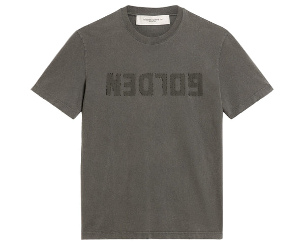 Golden Goose logo-print cotton T-shirt Anthracite