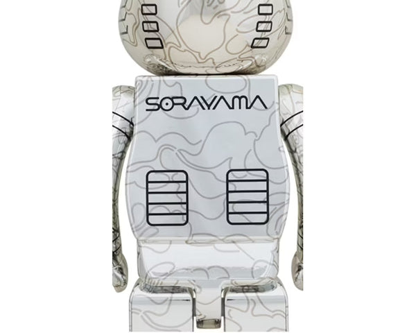 Bearbrick x BAPE x Hajime Sorayama Camo Shark 1000% Silver