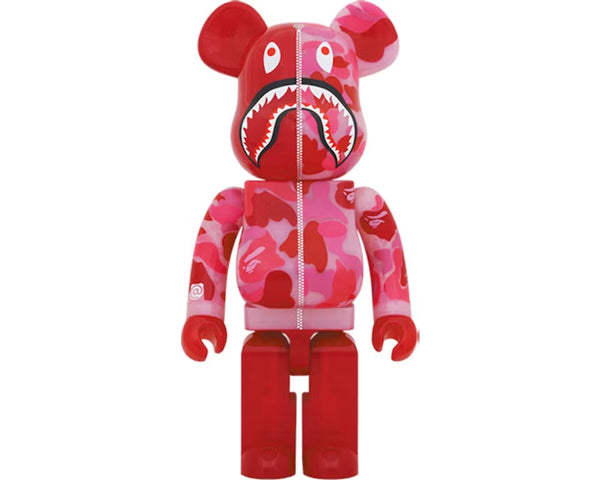 Bearbrick x BAPE ABC Camo Shark 1000% Clear Red