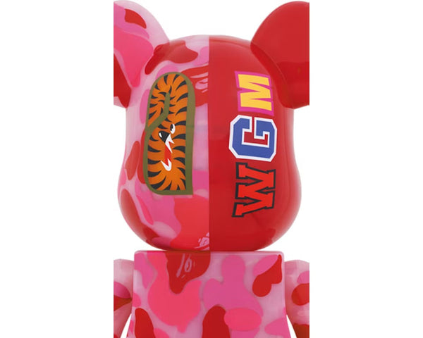 Bearbrick x BAPE ABC Camo Shark 1000% Clear Red