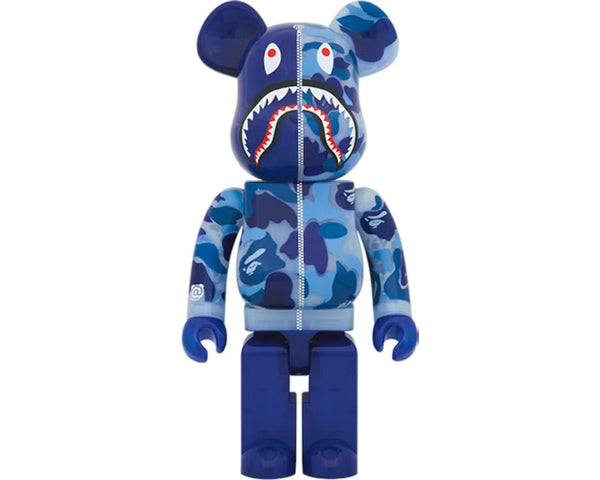 Bearbrick x BAPE ABC Camo Shark 1000% Clear Blue