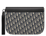 Load image into Gallery viewer, Dior Saddle A5 Pouch Beige and Black Dior Oblique Jacquard with Black Grained Calfskin (Preloved)
