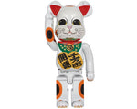 Load image into Gallery viewer, Bearbrick Lucky Cat Good Luck Ten Million Ryo 1000% Silver Plated
