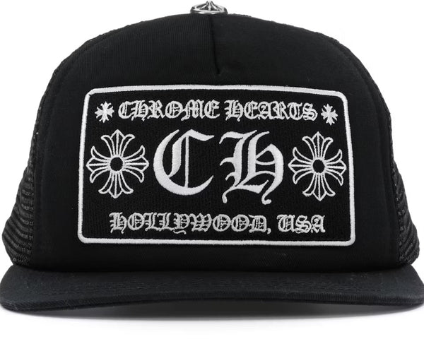 Chrome Hearts CH Hollywood Trucker Hat Black/Black