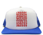 Load image into Gallery viewer, Chrome Hearts Eyechart Trucker Hat Blue/White/Red

