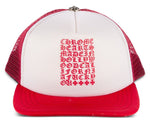 Load image into Gallery viewer, Chrome Hearts Eyechart Trucker Hat Red White
