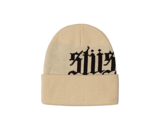 Stussy Cuff Beanie Old English Stone