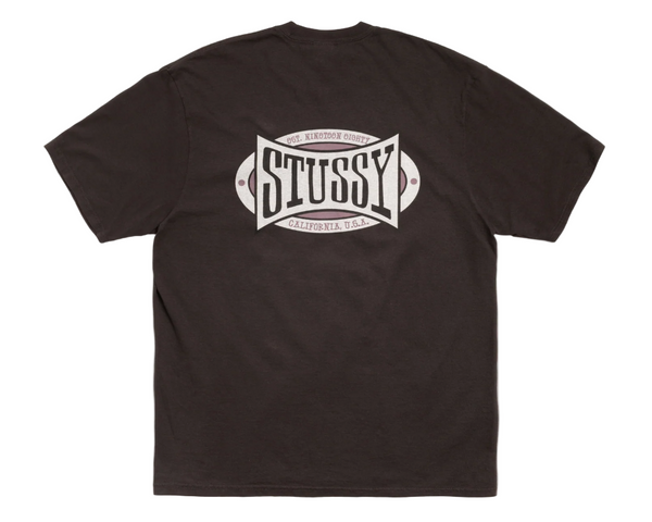 Stussy Champion Oval Pig. Dyed Tee Faded Black