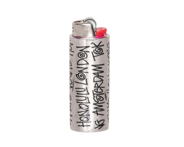 Stussy City Metal Lighter Case Silver