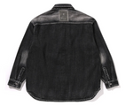 Load image into Gallery viewer, BAPE BLACK Men Long Sleeve Shirt Shashiko Patchwork Shirt
