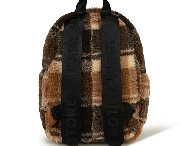 BABY MILO STORE Backpacks Sherpa fur mini backpack Beige Brown