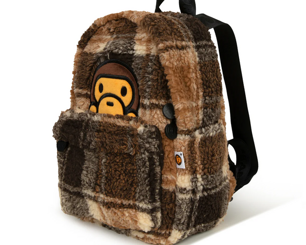BABY MILO STORE Backpacks Sherpa fur mini backpack Beige Brown