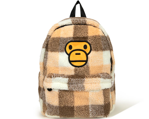 BABY MILO STORE Backpacks Sherpa fur medium backpack Beige Charcoal