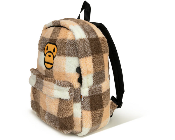 BABY MILO STORE Backpacks Sherpa fur medium backpack Beige Charcoal
