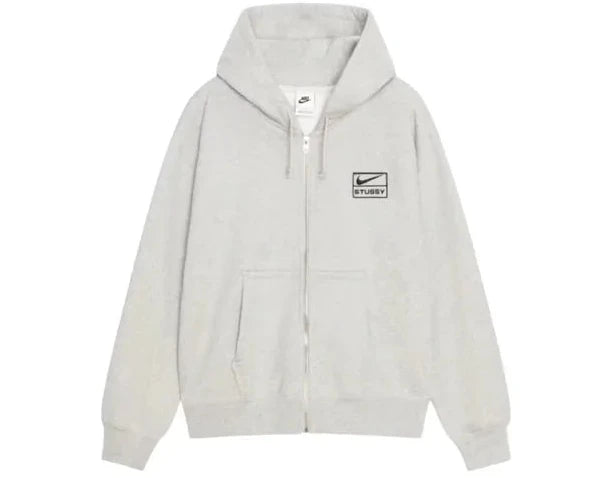 Stussy x Nike Fleece Zip Hoodie Grey