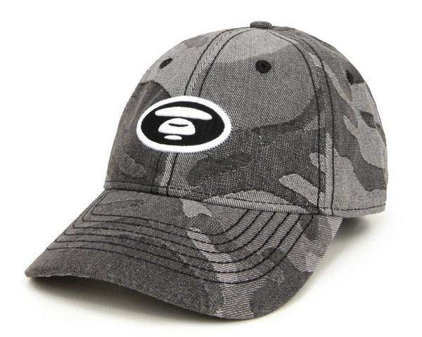 AAPE Men Hats Moonface logo cap Camo Light Black