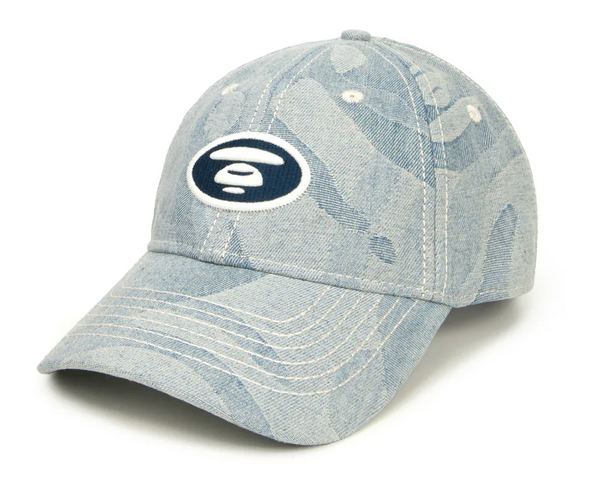 AAPE Men Hats Moonface logo cap Camo Light Blue
