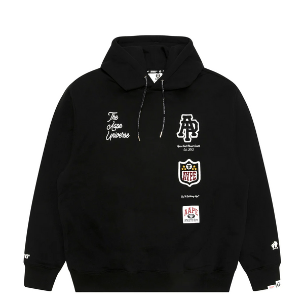 AAPE Men Hoodies AAPEUNVS embroidered hoodie Black