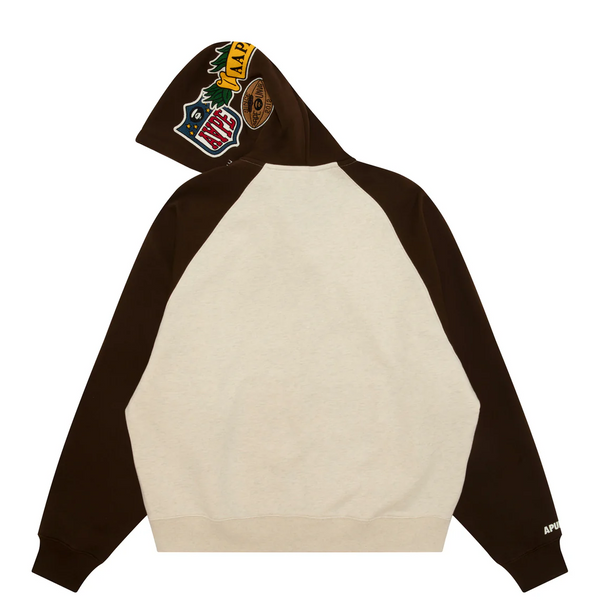 AAPE Men Zip Throughs AAPEUNVS moonface zip-up hoodie Dark Brown