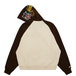 Load image into Gallery viewer, AAPE Men Zip Throughs AAPEUNVS moonface zip-up hoodie Dark Brown
