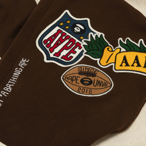AAPE Men Zip Throughs AAPEUNVS moonface zip-up hoodie Dark Brown