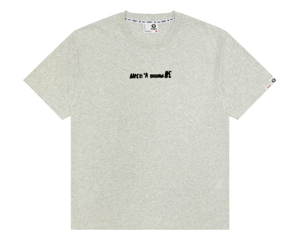 AAPE Men Short Sleeve T-Shirt AAPEUNVS graphic tee White Heather