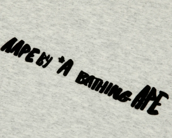 AAPE Men Short Sleeve T-Shirt AAPEUNVS graphic tee White Heather