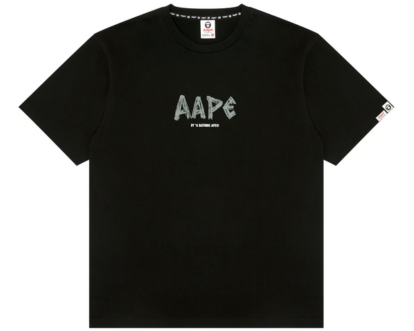 AAPE Men Short Sleeve T-Shirt Logo print tee Black