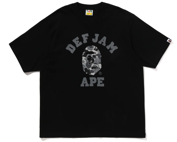 Bape x Def Jam Camo College Relaxed Fit Tee Black