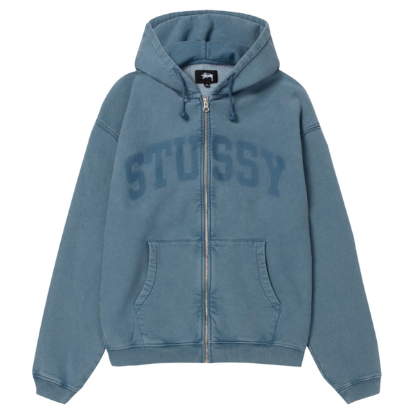 Stussy Faded Graphic Zip Hoodie Washed Navy
