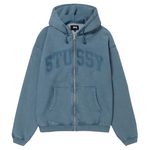 Load image into Gallery viewer, Stussy Faded Graphic Zip Hoodie Washed Navy
