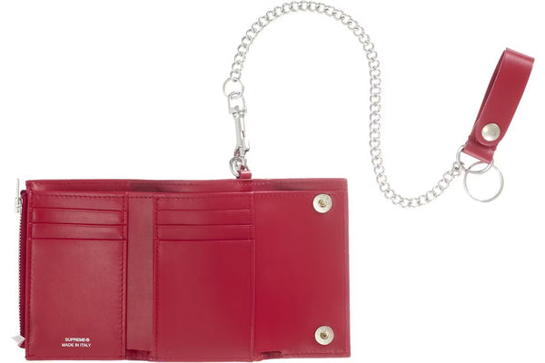 Supreme Leather Chain Wallet (FW25) Red