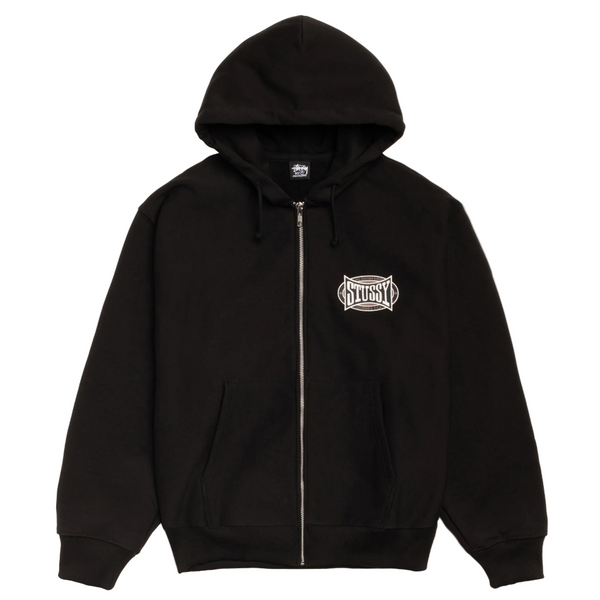 Stussy Champion Oval Zip Hoodie Black